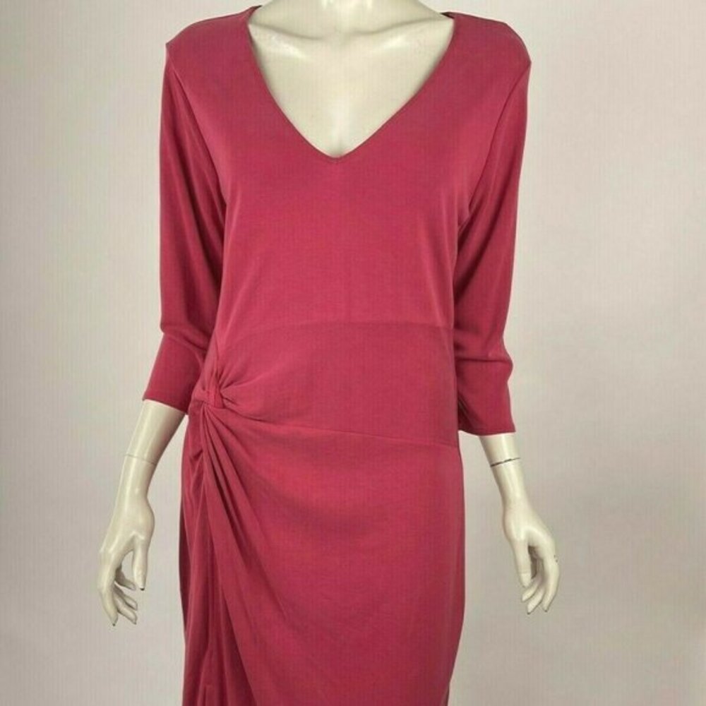 Abercrombie & Fitch Shift Dress V-Neck 3/4 Sleeve Stretch Viscose Women L NWT‎